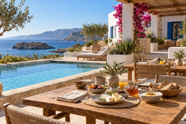 Breakfast terrace by the pool