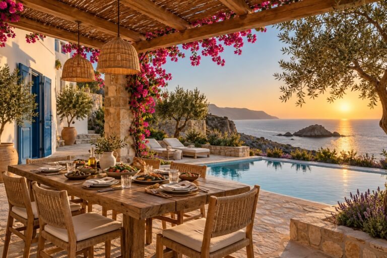 Pool Villa: outdoor dining by the stone barbecue