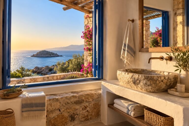 Superior Sea View: bathroom with a window to the sea